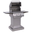 Solaire 21 Inch Grill, Angular Pedestal, Front View, Hood Up, Shelves Up