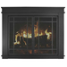 Finley Masonry Fireplace Door in Flat Black - shown without riser bar