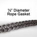 1/2" black graphite impregnated rope gasket for wood stoves.