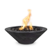The Outdoor Plus Cazo Round Wood Grain Concrete Gas Fire Bowl