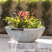 Sedona GFRC Wood Grain Concrete Round Planter and Water Bowl