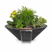 Cazo GFRC Wood Grain Concrete Round Planter & Water Bowl in Ebony