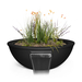 Sedona Powder Coated Steel Round Planter & Water Bowl In Black