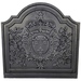 Dagan Crown Medallion Fireback Black Cast Iron 19 1/2" High x 19 1/2" Wide FB-ME
