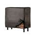 Medium Log Rack In Black Finish, Add Log Rack Cover: Medium Log Rack Cover