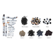 BIRCH 15 Piece Deluxe Media Set - Includes 15 logs, stones, pebbles, black fireglass and embers {DESIGN-MEDIA-BIRCH-15PCE}