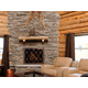 Banded Scroll Fireplace Door In Room Setting
