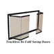 Trackless bi-fold swing doors