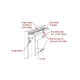 Masonry fireplace mesh door with window pane design - mounting diagram