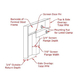 Masonry fireplace mesh door with window pane design - side profile