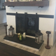 Custom Paterson sliding door for a customer's see through masonry fireplace!
