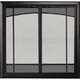 Sunrise Window Pane Design Direct Vent Screen With Operable Doors in Rustic Black