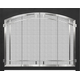 Cascadian Arch Conversion Fireplace Door with Matte Black Frame and Arched Door & Window Pane in Plated Brushed Nickel