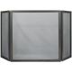 Traditional triple panel fireplace screen shown in charcoal