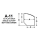 Dimension measurement guide for wood stove glass