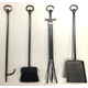 Fireplace tools: log prod, fireplace brush, tongs, ash shovel