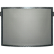 Forged Steel Laramie convex single panel fireplace screen shown in Clear Natural finish