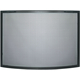 Traditional Convex Single Panel Fireplace Screen in Textured Black
