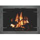 Forged Steel Laramie Masonry Fireplace Door With Strap Hinges and a Clear Natural Finish