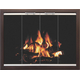 4 Sided Overlap Fit Brookside Masonry Fireplace Door without draft shown with Weathered Brown main frame and Antique Steel door frame