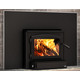 Osburn 2000 Wood Insert shown with Black Door and Brushed Nickel Trim