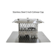 Stainless steel 3x3 inch co-linear cap