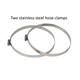 Two 3 inch stainless steel hose clamps