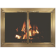 Plated Antique Brass Cascade Fireplace Door With Center Bar