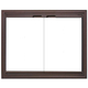Phoenix Outdoor Fireplace Door shown in Mahogany 4 Sided No Draft