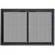 Stiletto Gate Mesh Zero Clearance Fireplace Door in Rustic Black with Simplicity Handles
