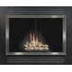 Biscayne Fireplace Refacing In Matte Black With Brite Nickel Doors And Clear Glass