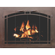 Cascade Zero Clearance Fireplace Door With Arch Door And Window Pane Design - Oil Rubbed Bronze Finish