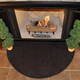 Goods of the Woods 48” x 27” Flame Black Half-Round Hearth Rug In Use