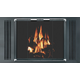Mark 123 Fireplace Facing With Doors And Side Vents In Matte Black Finish with STO1511 louver design and Chrome Trim