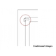 Hinge detail for Forged Steel Laramie masonry fireplace door
