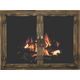 Old World masonry fireplace door shown in Burnished Copper premium finish.
