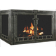 Denali Corner Masonry Fireplace Door With Door Rails And Keystone