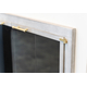 Traditional Brushed White Masonry Fireplace Door With Satin Brass Handles & Hinges
