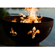Fleur de Lis Gas Fire Pit Burning