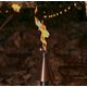 Copper Cone Tiki Torch Burning