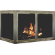 Ceramic Glass Cascade Corner Masonry Fireplace Door in Antique Black Finish