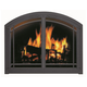 Arch Cascade Cabinet Masonry Door With Window Pane Design