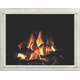Traditional Brushed White Fixed Pane Masonry Fireplace Door For One Side Of See-Thru Fireplace