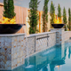 Sedona 27" Round Powder Coated Fire and Water Bowl by Pool