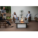 Villena 36 Inch Square Outdoor Gas Fire Table In Charcoal And White Finish Installed