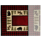 Vista Bear Moose Plaid Olefin Hearth Rugs with Back Surface View