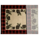 Vista Cones Red Plaid Olefin Hearth Rugs with Back Surface View