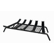 Black Grate includes 5 bars. Size: 25 1/2" front width x 22" back width x 13 1/2" deep.
