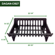 Black Cast Iron Grate with Ends 26 1/2" Width x 14 1/2" Deep x 6 1/4" High Dimensions