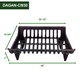 Black Cast Iron Fireplace Grate with Ends 30" Width x 14 3/4" Deep Dimensions